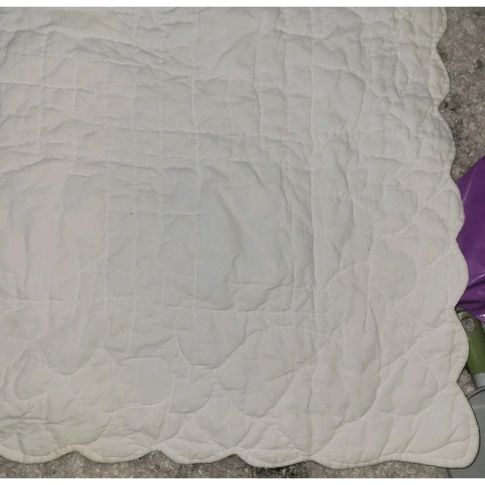 Vtg Handmade Amish Baby Quilt Blanket Irish Chain 8 Point Star Flower Basket